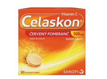 Celaskon Červený pomeranč 500 mg 30 šumivých tablet