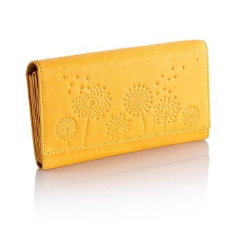Dámská peněženka kožená pampeliška, žlutá