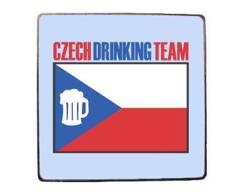 Magnet čtverec kov Czech drinking team