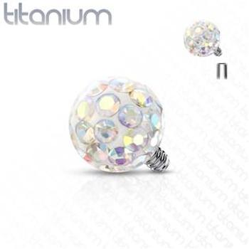 Šperky4U Ozdobná kulička k dermálu TITAN, závit 1,6 mm, barva: duhová - TIT1121AB-04