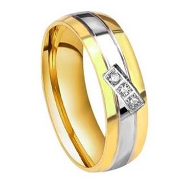 Šperky4U Dámský ocelový prsten se zirkony - velikost 52 - OPR0040-Zr-52