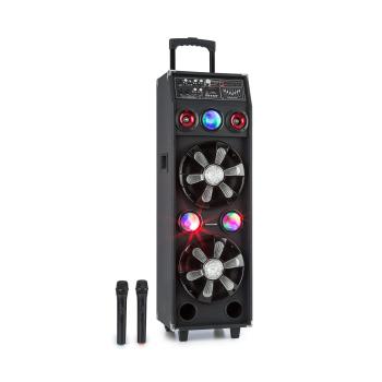 Auna Pro DisGo Box 2100, přenosný PA systém, 100 W RMS, BT, SD slot, LED diody, USB, akumulátor, černý