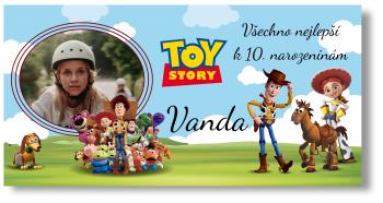 Narodeninový banner s fotkou - Toy story Rozměr banner: 130 x 65 cm