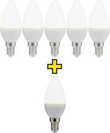 LED žárovka Basetech 230 V, E14, 3.5 W = 25 W, teplá bílá, A+ (A++ - E), tvar svíčky, 6 ks