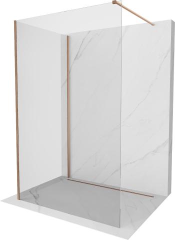 MEXEN/S Kioto Sprchová zástěna WALK-IN 100 x 80 cm, transparent, měď kartáčovaná 800-100-212-65-00-080