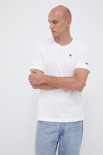 Bavlněné tričko Champion 216545 bílá barva, hladké