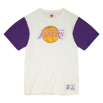 T-shirt Mitchell & Ness Los Angeles Lakers Color Blocked SS Tee cream - M