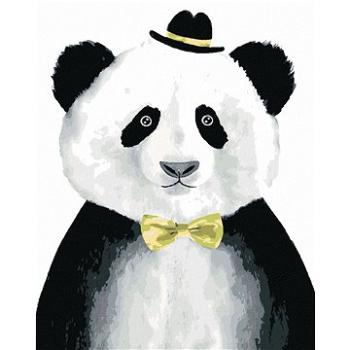 Diamondi - Diamantové malování - PANDA S KLOBOUČKEM, 40x50 cm, Vypnuté plátno na rám (604816B)