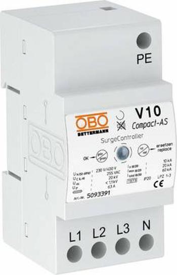 Svodič přepětí OBO Bettermann V10 COMPACT-AS 5093391, 10 kA