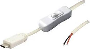 BKL electronic MUSB 10080117 - micro USB kabelová zástrčka se spínačem, bílá zástrčka, rovná BKL Electronic 2pólový, obsazený, 1 ks