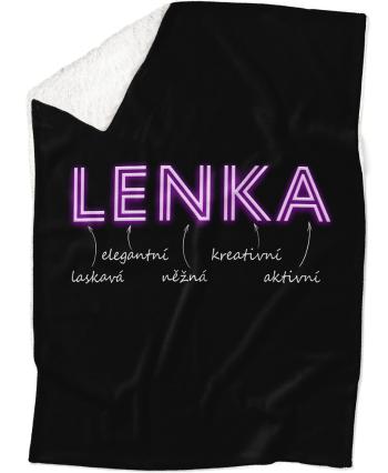 Deka Ženská jména – NEON (Jméno: Lenka, Podšití beránkem: ANO)