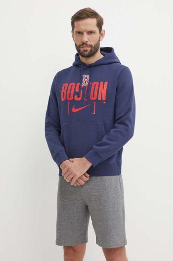 Mikina Nike Boston Red Sox pánská, tmavomodrá barva, s kapucí, s potiskem