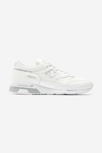 Kožené sneakers boty New Balance M1500WHI bílá barva, M1500WHI-WHI