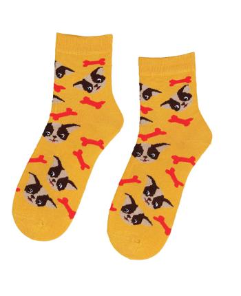Vzorované dívčí ponožky WOLA CORGI žluté Velikost: 24-26