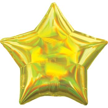 Amscan Fóliový balón - Holografická žlutá Hvězda