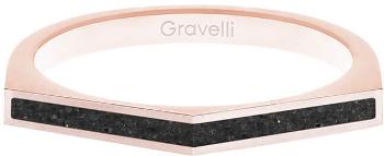 Gravelli Ocelový prsten s betonem Two Side bronzová/antracitová GJRWRGA122 53 mm