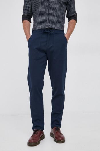 Kalhoty Sisley pánské, tmavomodrá barva, přiléhavé