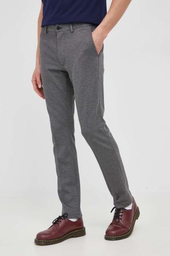 Kalhoty Tommy Hilfiger Bleecker pánské, šedá barva, ve střihu chinos