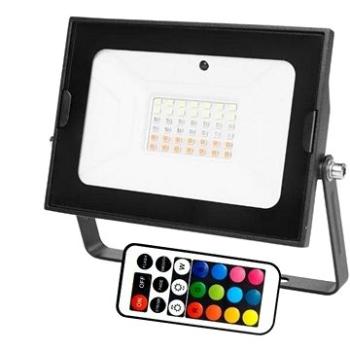 Avide Prémiový stmívatelný LED reflektor černý 30W 1396lm, RGB, s dálkovým ovládáním (ABSSFLRGB-30W)