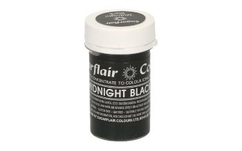 Černá gelová barva Midnight Black 25 g - Sugarflair Colours