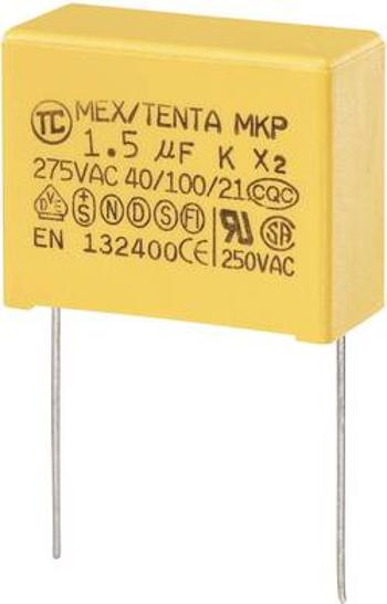 Odrušovací kondenzátor MKP-X2 TRU COMPONENTS MKP-X2 radiální, 1.5 µF, 280 V/AC,10 %, 27.5 mm, (d x š x v) 32 x 15 x 25 mm, 1 ks