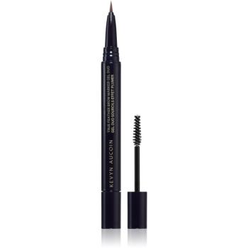 Kevyn Aucoin True Feather Brow Marker Gel Duo fix na obočí s kartáčkem odstín Warm Brunette 0,4 ml