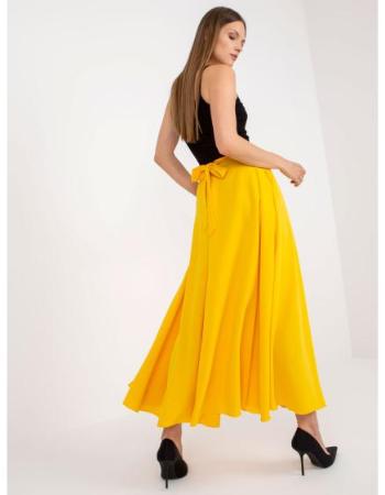 Dámská sukně s kapsami maxi RUE PARIS tmavě žlutá 