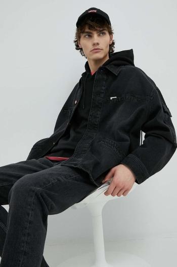 Džínová bunda Wrangler pánská, černá barva, přechodná