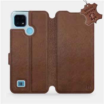 Kožené flip pouzdro na mobil Realme C21 - Hnědé -  Brown Leather (5903516748167)