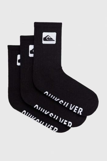 Ponožky Quiksilver 3-pack pánské, černá barva