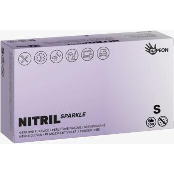 Espeon Nitril Sparkle Pearlescent Violet nitrilové nepudrované rukavice velikost S 2x50 ks