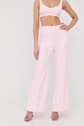 Kalhoty For Love & Lemons dámské, růžová barva, široké, high waist