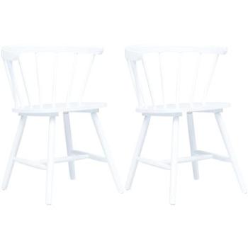 Jídelní židle 2 ks bílé masivní kaučukovník (247365)