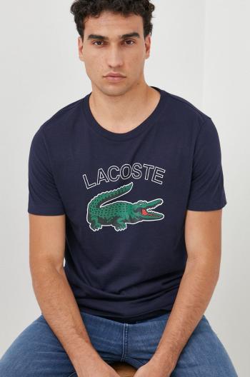 Tričko Lacoste tmavomodrá barva, s potiskem