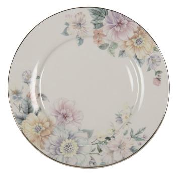 Porcelánový jídelní talířek s květinami Flowers - Ø 26*2 cm FLOFP
