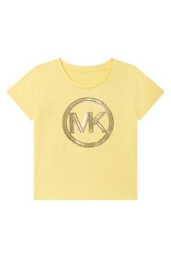 Dětské bavlněné tričko Michael Kors žlutá barva