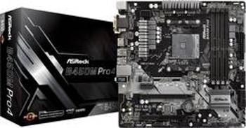 Základní deska ASRock B450M-Pro4 Socket AMD AM4 Tvarový faktor Micro-ATX Čipová sada základní desky AMD® B450