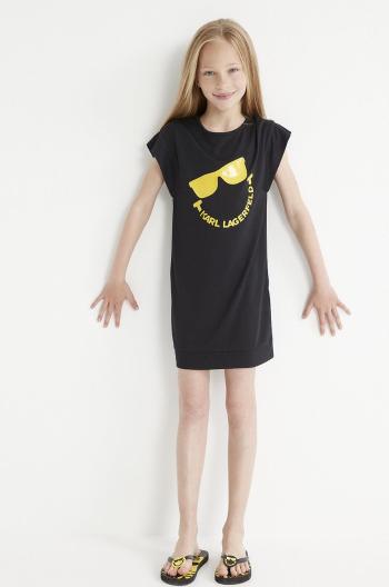 Dívčí šaty Karl Lagerfeld černá barva, mini, jednoduchý