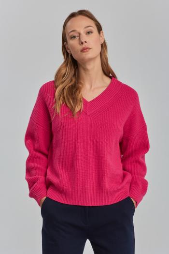 SVETR GANT D1. WOOL RIB V-NECK růžová M