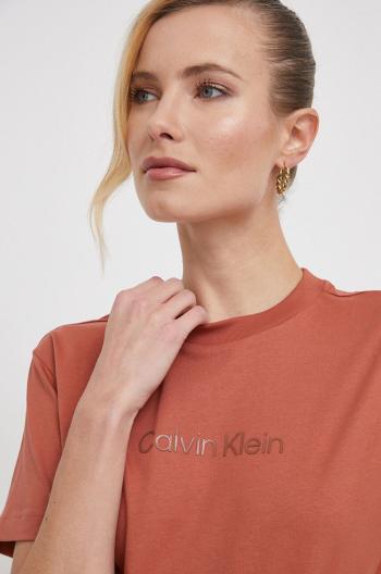 Bavlněné tričko Calvin Klein oranžová barva, K20K205448