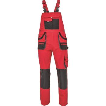 Cerva Pánské pracovní kalhoty s laclem FF HANS - Červená / antracit | 48