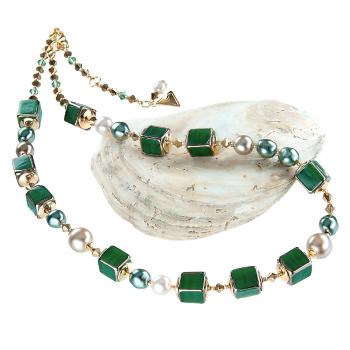Lampglas Honosný náhrdelník Lake Fairy z perel Lampglas NCU30