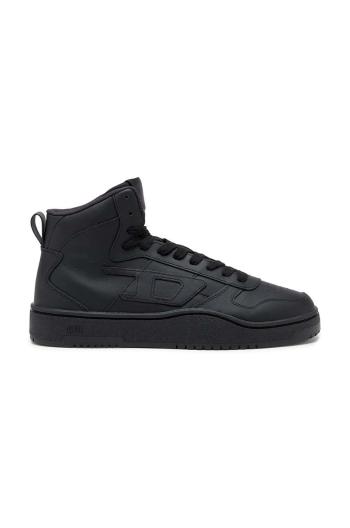 Kožené sneakers boty Diesel S-Ukiyo V2 Mid černá barva, Y03364-P5576-T8013