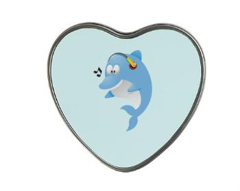 Plechová krabička srdce Delfínek