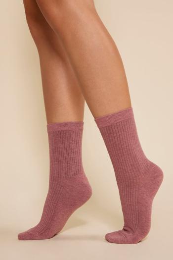 Starorůžové žebrované ponožky SW005
