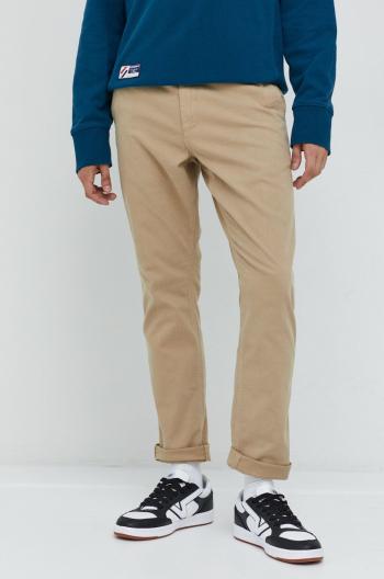 Kalhoty Superdry pánské, béžová barva, ve střihu chinos