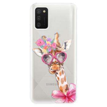 Odolné silikonové pouzdro iSaprio - Lady Giraffe - Samsung Galaxy A02s