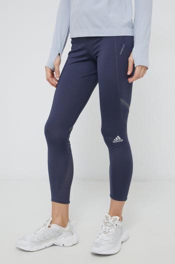 Běžecké legíny adidas Performance HB9273 dámské, tmavomodrá barva, hladké