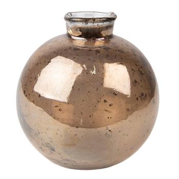 Skleněná hnědá kulatá foukaná váza Sandy - Ø 10*10 cm 6GL4285