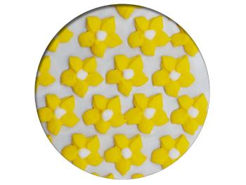 Cukrová dekorace - Jiřiny 28 ks žlutá / oranžová - Frischmann
